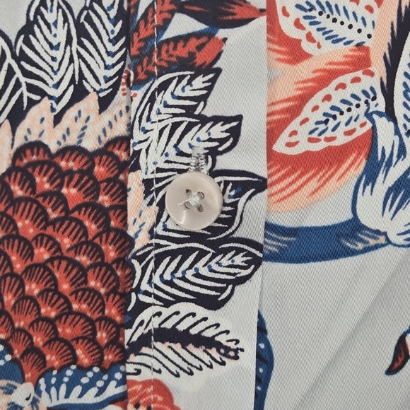 Chico's Women Modal Sand Wash Satin Paisley Floral Print Button Up Shirt 12 / 14 - Picture 4 of 8